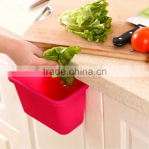 Kitchen Cabinet Doors Hanging Plastic Trash Creative Desktop Multi-function Storage Box- Pink thumbnail-1