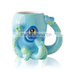 Blue Octopus 3D Coffee Mug thumbnail-1