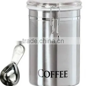 Coffee Canister With Stainless Steel Scoop Set thumbnail-3