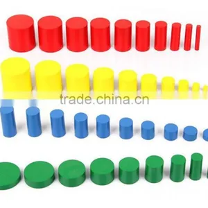 Educational Toy Colorful Montessori Material Knobless Cylinders thumbnail-4