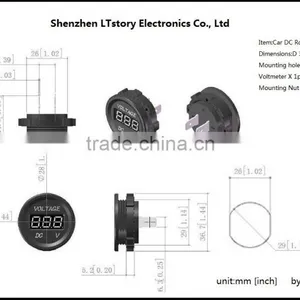 DC Waterproof Round Voltmeter Digital Only for Car and Motorcycle thumbnail-3