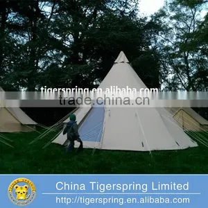Durable Heavy Duty Canvas Bell Tent Family Camping Tent thumbnail-1