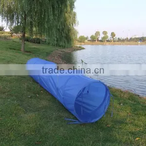 Hot Selling Pet Products Blue 190T Polyester With 6pcs Steel Sticks Dog Training Tunnel thumbnail-4