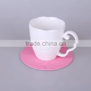 2015 New Products Home Used High Temperature Resist Eco-friendly Marerial EVA Pink Green and Blue Fresh Color Round Cup Coaster thumbnail-4