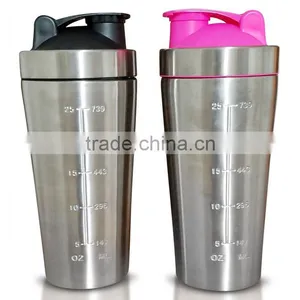 700ml 24 Ounce #304 18/8 Stainless Steel BPA Free Water Bottle Whey Protein Mug, With Built-In Mixing Lid Built in Agitator thumbnail-5