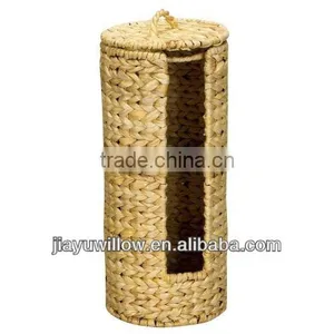 Handle Woven Banana Leaf Toilet Paper Holder Wth Lid Baskets thumbnail-1