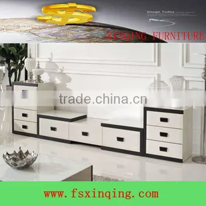 Modern Design Wooden Lcd tv Stand High Glossy Tempered Glass Top tv Cabinet E353 thumbnail-1