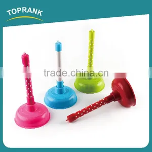Toprank Good Durable Handle Printed Strong Sucker Rubber Toilet Plunger Disposable Mini Toilet Plunger With Holder thumbnail-1