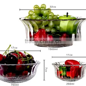 9inch,7inch, 5inch and 4inch Clear Glass Fruit or Salad Bowl thumbnail-2