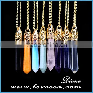 Natural Quartz Crystal Pendant, Druzy Gem Stone Pendant Charms thumbnail-4