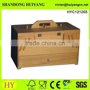 Promotional Custom Design Wooden Sewing Box Wood Fold-Out Accordion Sewing Craft Storage Box thumbnail-1