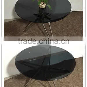 Stainless Steel Base Glass Coffee Table thumbnail-1