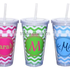 16 oz Color Changing Plastic Double Wall Tumbler With Removable Paper thumbnail-2