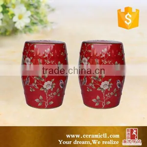 Custom-made Red Ceramic Garden Seat Stool thumbnail-2