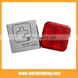 Wholesale New Design Mini Square Shape Plastic Pill Box With 4 Compartments PP+PS Pill Box thumbnail-4