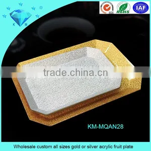 Wholesale Custom All Sizes Gold or Silver Acrylic Fruit Plate thumbnail-1