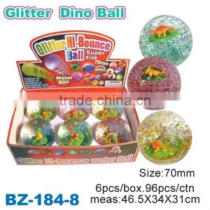 TPU Glitter Bouncing Ball With Dinosaur thumbnail-1