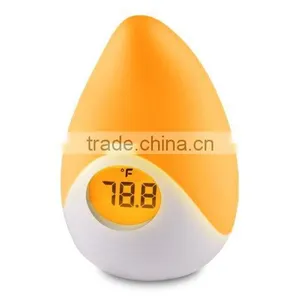 Nursery Safety Thermometer Night Light With Color Changing Light, LCD Display and Rechargeable Battery thumbnail-1