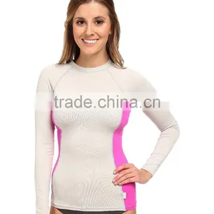 Sexy Swimwear Swimsuits Mature Contrast Side Panels Long Raglan Sleeves Swim Suit Swimsuit 2017 One Piece Swimwear Tee For Women thumbnail-3