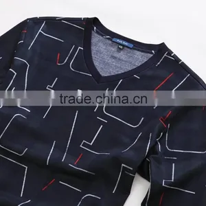 Raidyboer Men's Printed Long Sleeve t Shirt With V Neck Raidyboer thumbnail-3