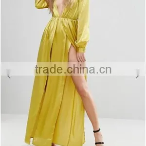 Satin Dress/ Long Maxi Dress Trendy Evening Clothing thumbnail-4