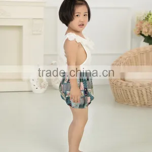 Summer Baby Flower White Top Lace Cotton Romper Wholesale Children's Boutique Romper thumbnail-6