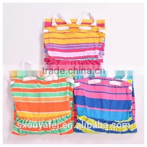 Stock Apparel for Girl's One Piece Beach Long Stripe Dress on Sell thumbnail-2