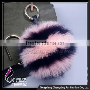 CX-R-55 Real Fox Fur Custom Keychain Fur Ball Pompom Girls Bag Charm thumbnail-6