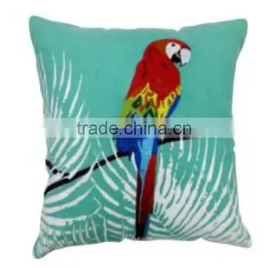 Parrot Design Embroidered Cushion Cover thumbnail-1