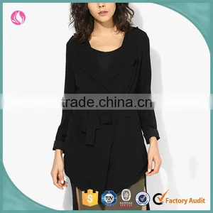 Custom Wholesale Elegant Woman Long Jacket Black Parka Women Winter Coats Latest Apparel thumbnail-1