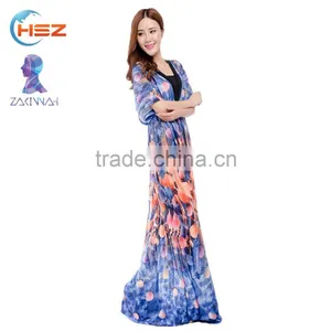 Zakiyyah 014 New Arrival 2017 China Girl Print Fashion Casual Dress Summer Woman Dresses Latest Designs Photos Without Dress thumbnail-4