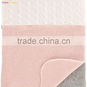 100% Cashmere Knitted Jacquard Warm Kids Blanket thumbnail-2
