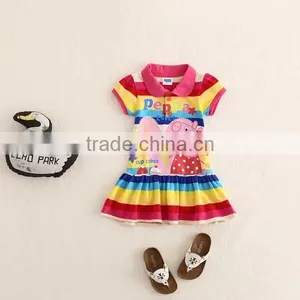 Summer Dresses Pig Printed Cotton Dresses Cute Baby Girls Dresses thumbnail-1