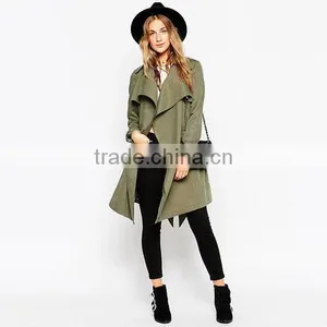 Autumn Fashion Leisure, Big Lapel, no Buckle Lace, Slim, Long Windbreaker, Coat, Women's Students thumbnail-2