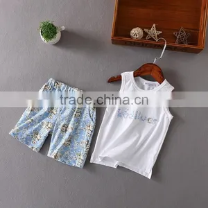 Wholesale Summer Cotton Printing Girls Casual Kids Clothing Sets thumbnail-1