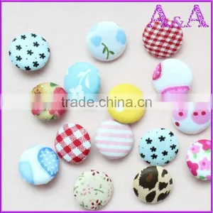 Dot Printing Round Button Scrapboling DIY Mix Flat Back Fabric Covered Button thumbnail-5