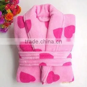 100% Soft Coral Polyester Bathrobe thumbnail-1