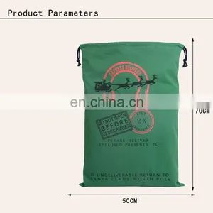 Party Green Cotton Canva Christmas Sacks thumbnail-1