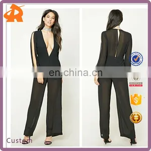 2017 New Design Red Black Chiffon Jumpsuit Pajama Womens Jumpsuit thumbnail-1