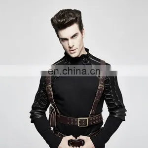 Punk Rave Men's Steampunk Chest Harness With Pocket S-238 thumbnail-1
