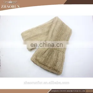 180*20cm Women Sexy Knitted Mink Fur Scarf Neckerchief thumbnail-3