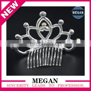 Fancy Kids Rhinestone Crystal Crown Diamante Princess Hair Tiara With Combs thumbnail-2