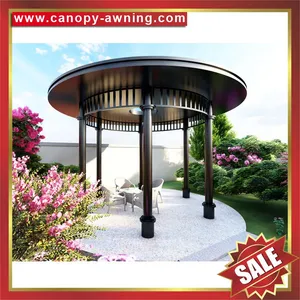 Hot Sale Outdoor Park Garden Aluminum Alu Circular Rounded Shape Roof Gazebo Pavilion Canopy Awning Shelter thumbnail-1