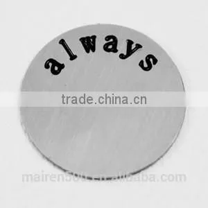 B2 Round Shape Stainless Steel Initial Disc Plate for Floating Locket thumbnail-1