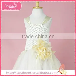 Tutu Lace Sleeve Cocktail Dress Fluffy Voile Girl's Dress Children Frocks Designs thumbnail-1
