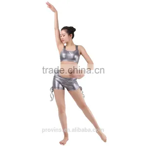 Sexy Modern Jazz Dance Costumes Metallic Strappy Tank Bra Top thumbnail-3