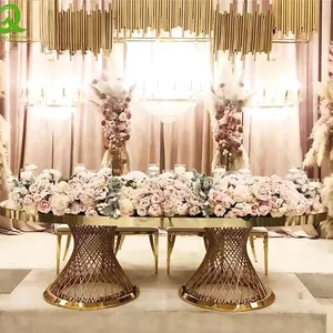 Modern Luxury Glass Top Stainless Steel Restaurant Living Room Dining Table Coffee Table Set thumbnail-4