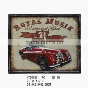 Car Metal Framed Tin Signs,decorative Metal Tin Sign for Wall Decors, Retro Embossed Metal Signs for Wall Decors thumbnail-1