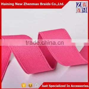 China Wholesale Woven 3cm Pink Color Elastic Webbing thumbnail-1