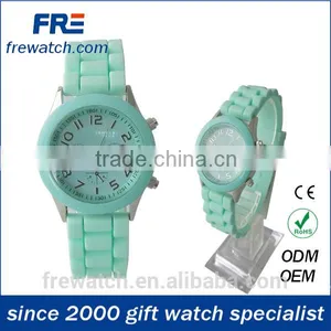 New Fashion Ladies Genewa Silicone Watches With Stone Three Dial Rubber Geneva Watch thumbnail-2